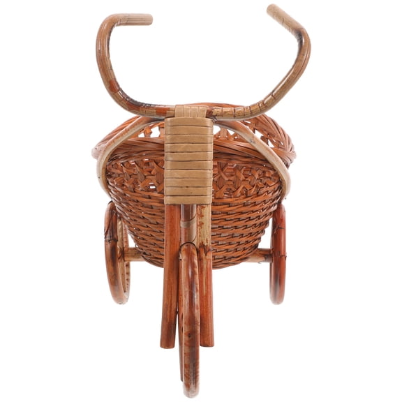 Tineasur Decorative Tricycle Shaped Bamboo Basket for Sweets Flowers and Home Use
