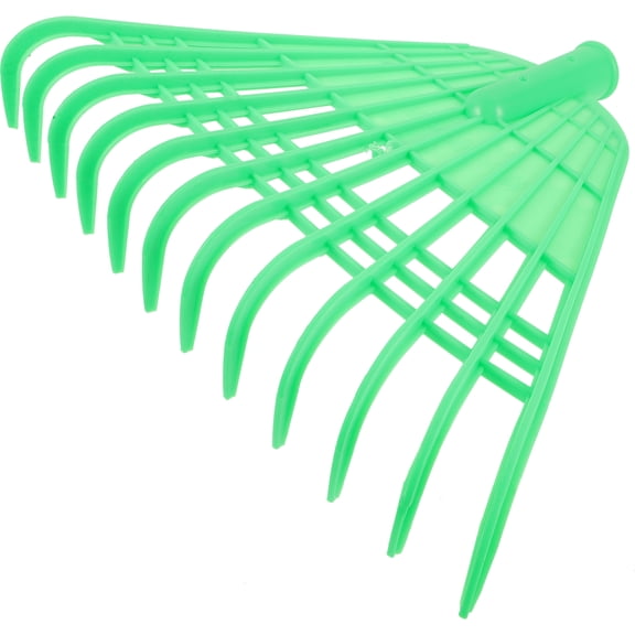 Tineasur Multi Functional Green Plastic Garden Rake for Leaf Sweeping and Debris Collection