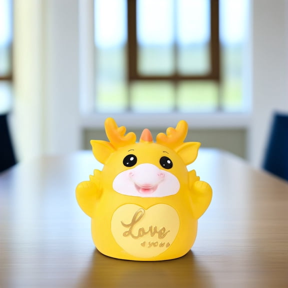 Tineasur Yellow Dragon Jar for New Year Celebration - Large Vinyl Decorative Bank for Savings