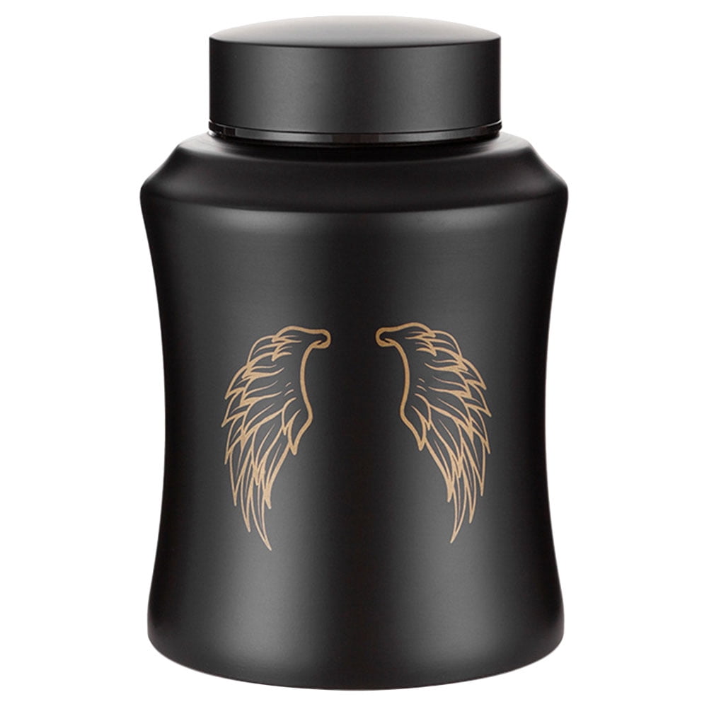 Tineasur Black Metal Pet Urn, Portable Keepsake, Good Hand Feeling, Home Use