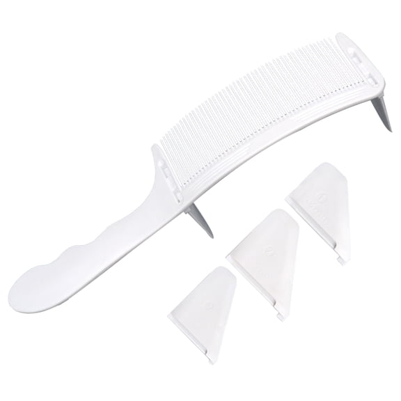 Tineasur 1Set Mens Styling Comb White Plastic Barber Hair Comb with Ergonomic Curve