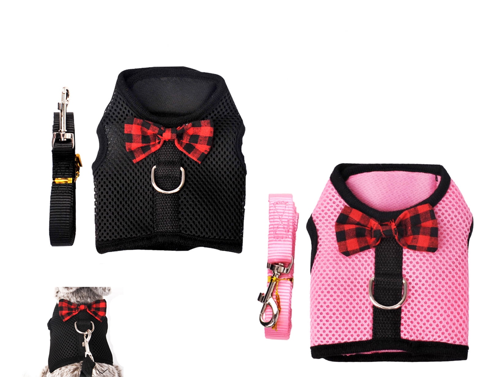 Tineer Rabbit Harness with Lead Leash Set Soft Breathable Mesh Pet