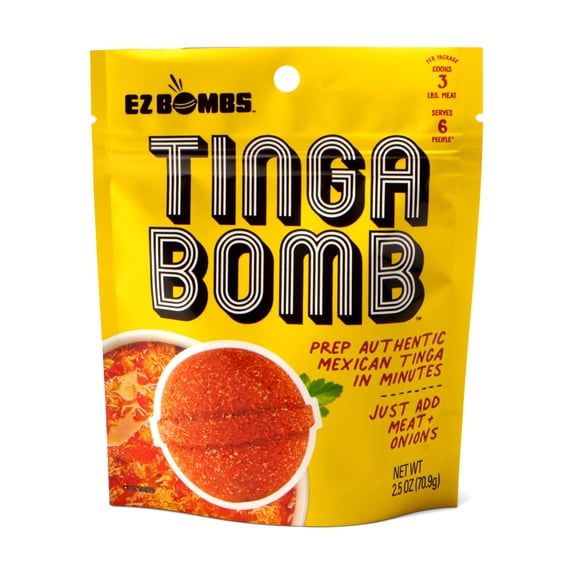 EZ Bombs Tinga, Single Pack Seasoning, - Authentic Mexican Seasoning for Smoky Chipotle Tinga Sauce, Tacos, Tostadas, Tortas and More - Bold, Spicy