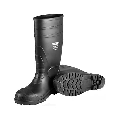 Tingley 31251.05 Steel-Toe Boots, Black PVC, 15-In., Men's Size 5, Women's Size 7 - Quantity 1