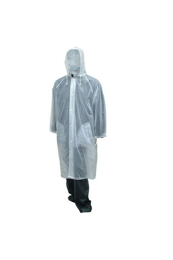 C61210 Tuff-Enuff Coat Clear 48"" Detachable Hood XL