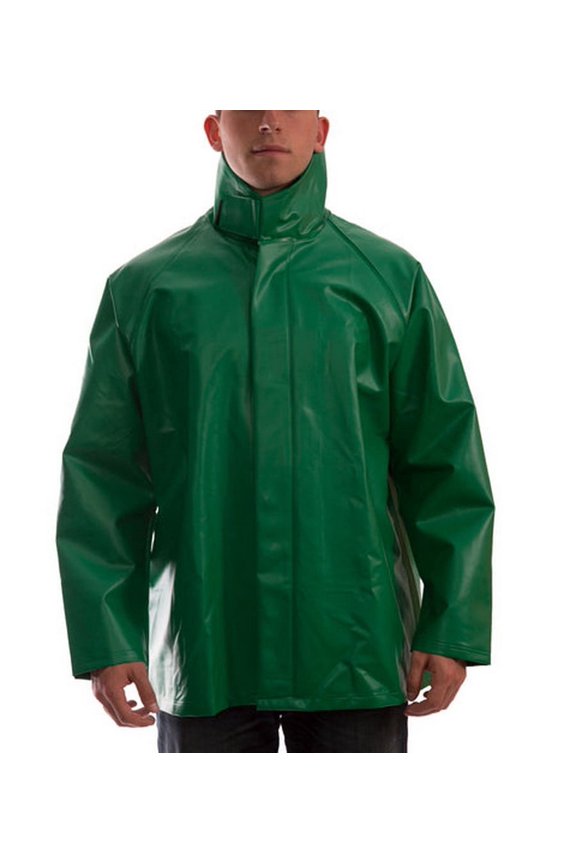 Rubber B1378889 J41008 SafetyFlex Storm Fly Front High Collar Jacket - Green - Medium