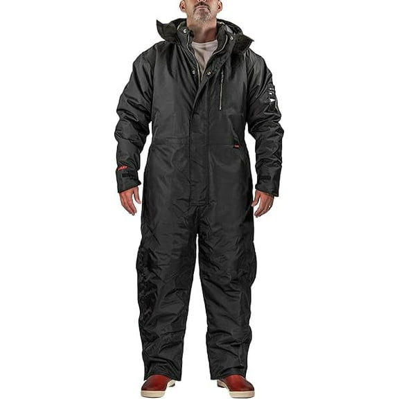Tingley Cold Gear Insulated Black Coveralls with Detachable Hood C28343 - Medium