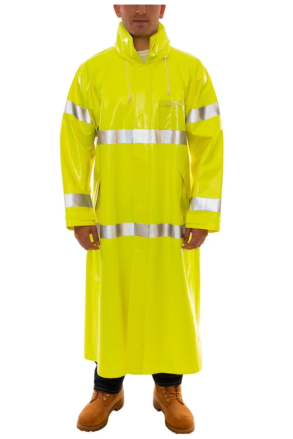 Comfort-Brite C53122 High Visibility Coat, Large, Fluorescent Yellow-Green CA3