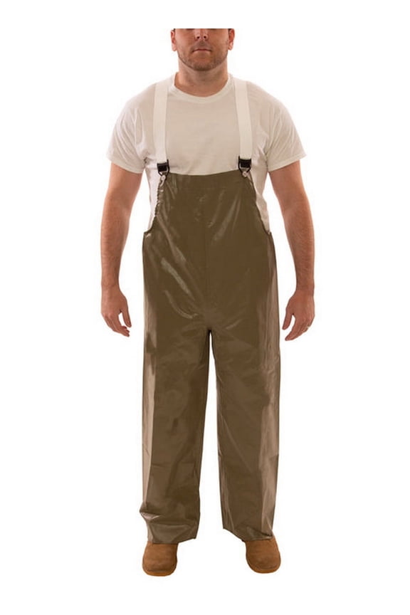 Flame Resistant Rain Bib Overall,Tan,XL O12008