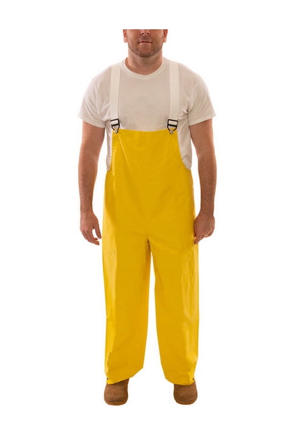 Flame-Resistant Rain Bib Overall, 2XL, 32 in Inseam, Neoprene, Snap O12007