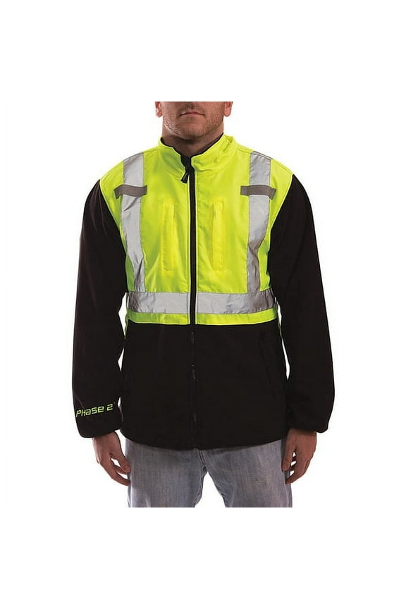 Hi-Vis Fleece Jacket,Lime/Blk,M J73022-M