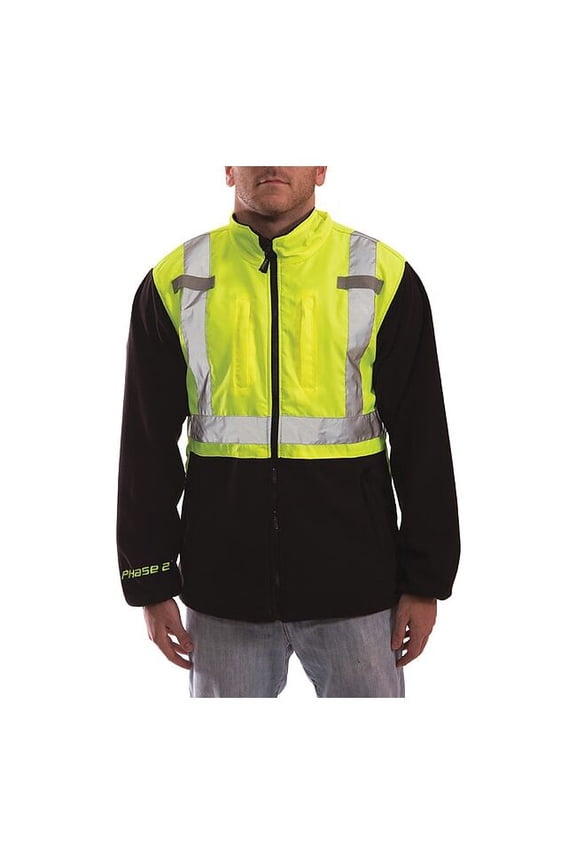 Hi-Vis Fleece Jacket,Lime/Blk,M J73022-M