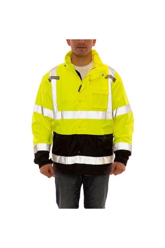 Men's Jacket, Polyurethane/Polyester, Green; Yellow, L J27122