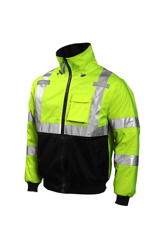 J26002 Bomber Hooded Jacket Fluorescent Yellow/Green/Black XL