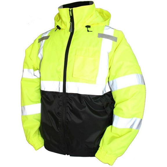 Bomber II Hooded Jacket, Fluorescent Yellow/Green/Black, 3XL