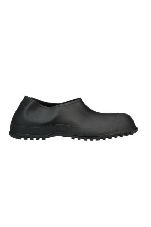 Overshoes, Plain Toe, PVC, 5 in Height, Pull On Closure, Cleated Sole, Black, L