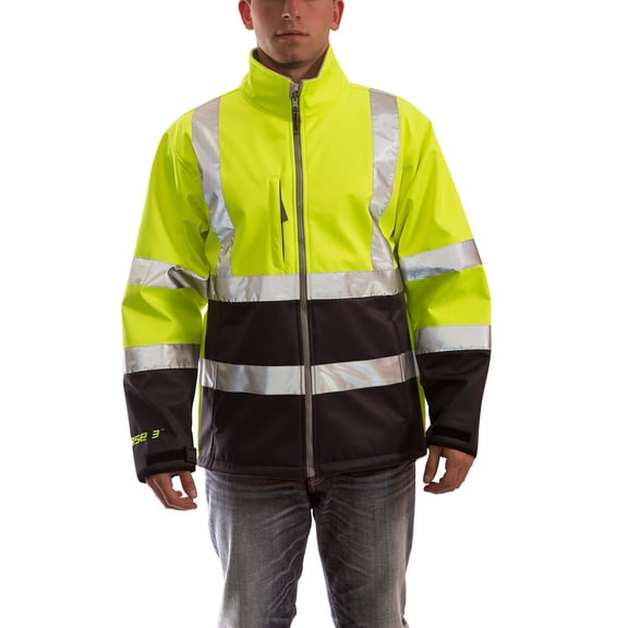 Tingley Phase 3 J25022 High Visibility Class 3 Soft Shell Jacket, 4X, Fluorescent Yellow-Green CA3