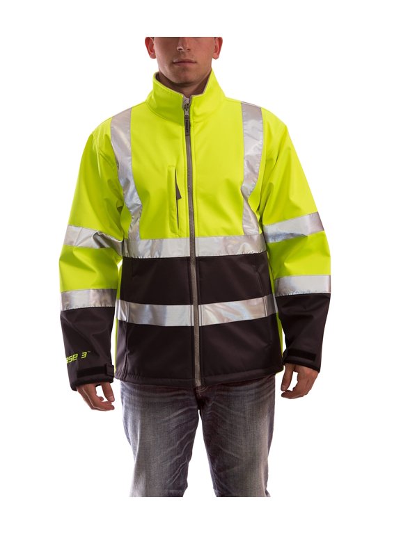 Phase 3 J25022 High Visibility Class 3 Soft Shell Jacket, 4X, Fluorescent Yellow-Green CA3