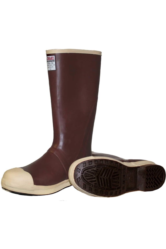 Pylon MB921B Neoprene Steel Toe Boot, 16-Inch Height, Mens 8 / Womens 10, Brick Red Upper - Brown Sole CA3