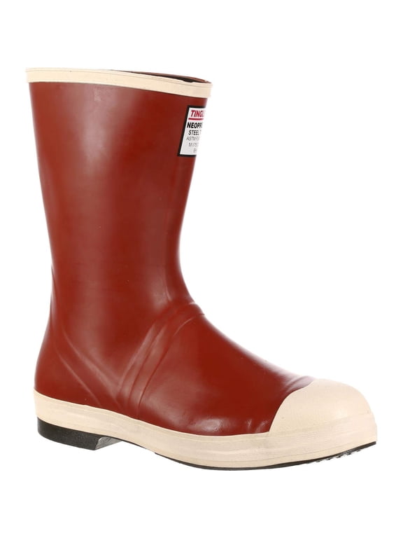 Pylon MB924B Neoprene Steel Toe Boot, 12-1/2 Inch Height, With Safety-Loc Outsole, Mens 7 / Womens 9, Brick Red Upper - Brown Sole CA3