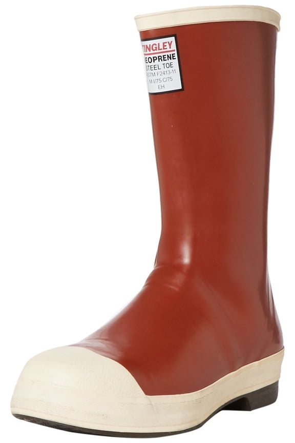 Pylon MB924B Neoprene Steel Toe Boot, 12-1/2 Inch Height, With Safety-Loc Outsole, Mens 8 / Womens 10, Brick Red Upper - Brown Sole CA3