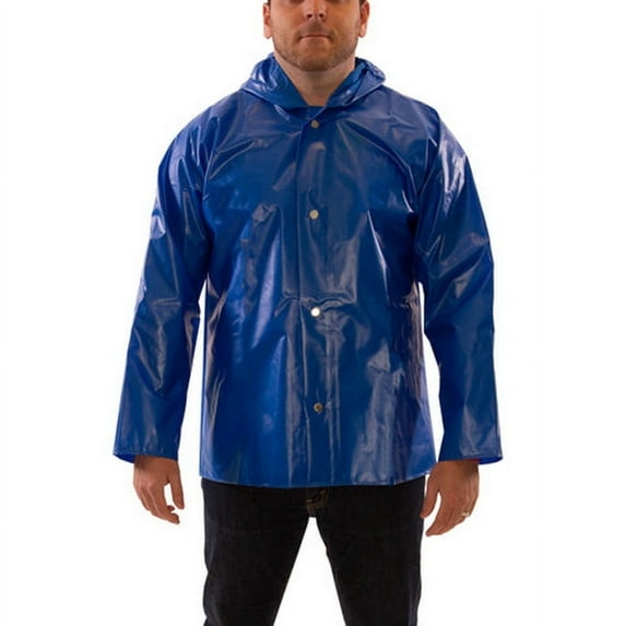 Tingley Men's Rain Jacket, Polyurethane, Snaps with Storm Flap, Blue, 2XL J22161