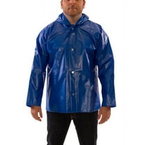 Tingley Men's Rain Jacket, Polyurethane, Snaps with Storm Flap, Blue, L J22161
