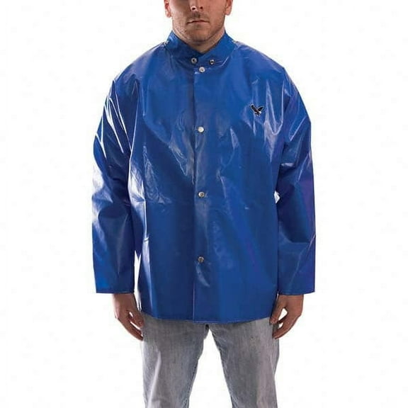 Tingley Men's Rain Jacket, Polyurethane, Snaps with Storm Flap, Blue, XL J22201
