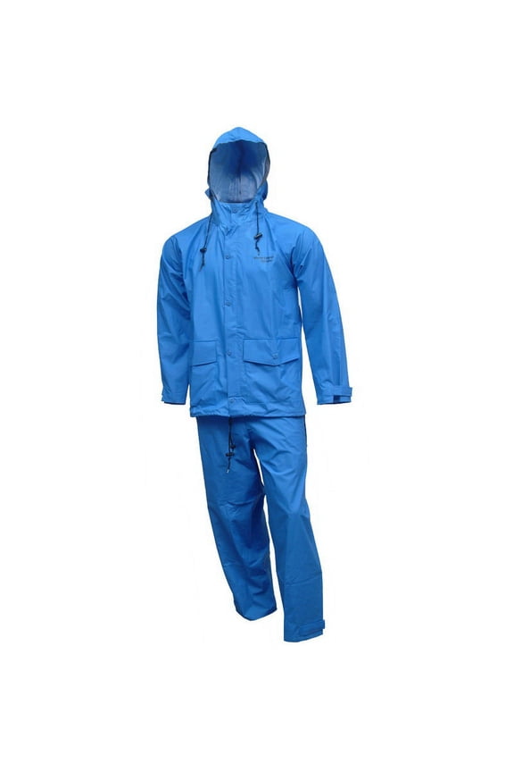 Rubber 702110339 2 Piece Royal Blue Storm Champ Rain Suit, Large