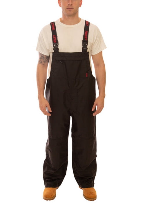 Tingley Rubber 702111139 Black Icon Bib Overalls Snap Fly Front, Large ...