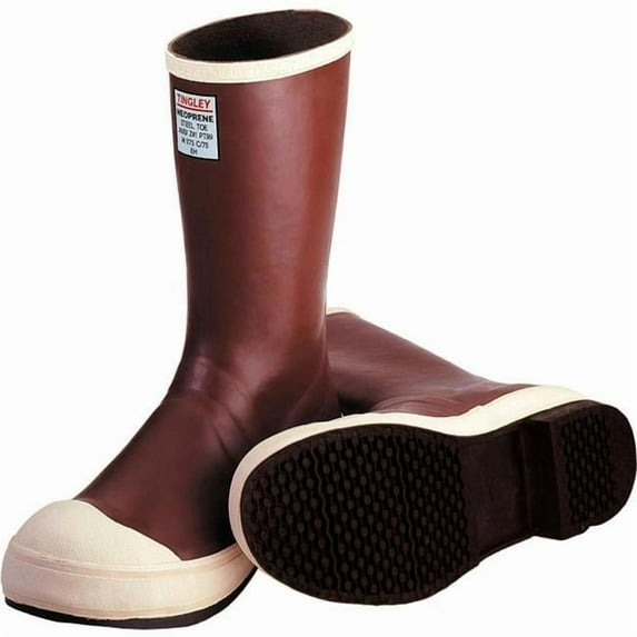 Men's Pylon Mid Rubber Boots, Steel Toe, 12-1/2" Height, Brick Red, 10