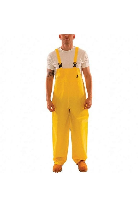 Rubber O56007.LG PVC Plain Front Durascrim Overalls- Large- Yellow
