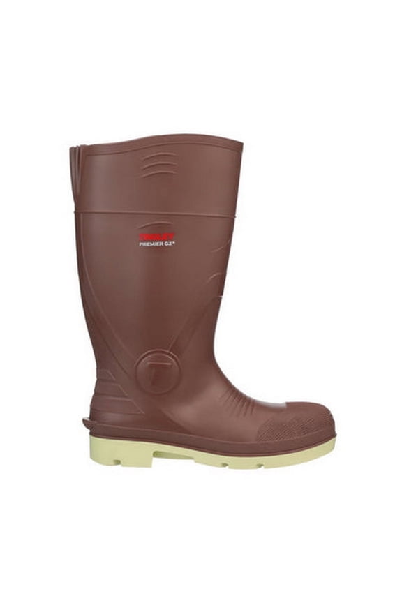 Rubber Premier G2 Knee Boot Mens 15 in. Plain Toe Chevron Plus Outsole Brick, Red - Size 14