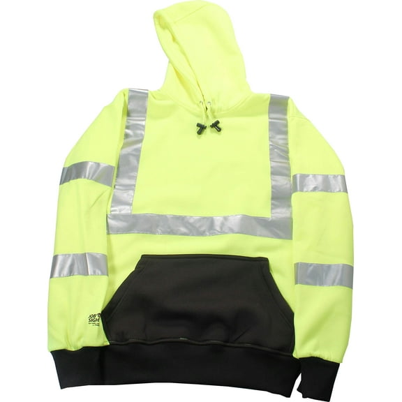 Tingley Standard High Visibility Class 3 Pullover Hoodie, Fluorescent Yellow-Green, XX-Large