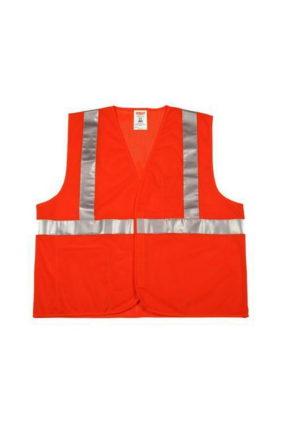 V70629 Job Sight Class 2 Vest Fluorescent Orange Polyester Mesh 2XL/3XL