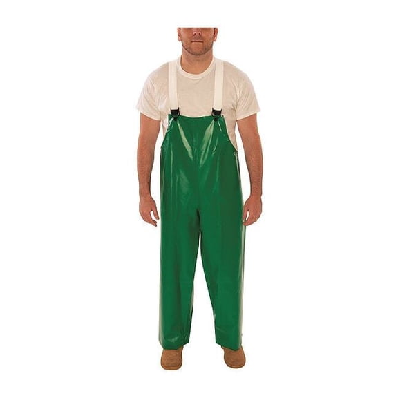 Tingley X-Large Green Safetyflex 17 mil PVC And Polyester Rain Bib Overalls With Hook And Loop Closure