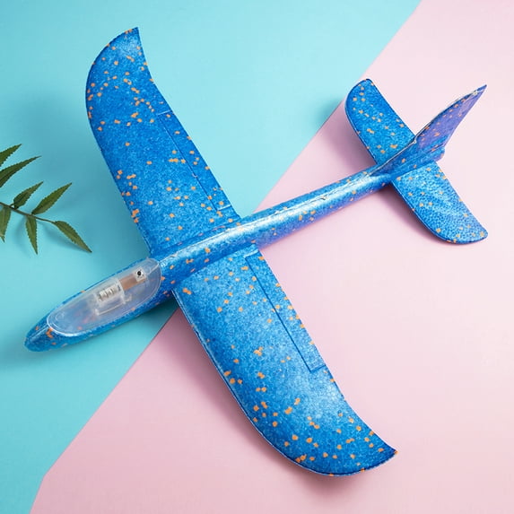 Tinglu LED Foam Maneuver Throwing Glider Foam Airplane Model Kids Toy Hand Throw Aircraft Toys Children Gifts