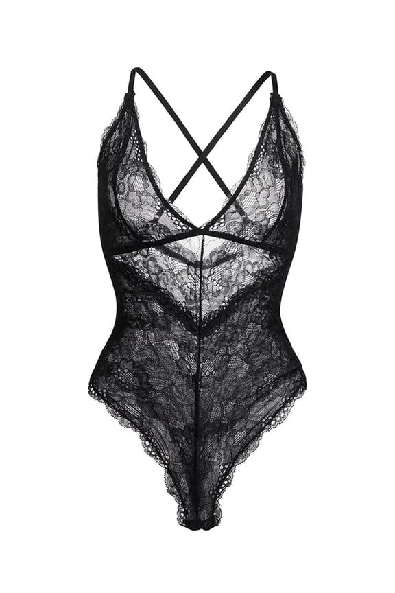 Lace Rompers Women Playsuit Sexy Rompers Deep V-Neck Strap Jumpsuit