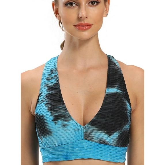 Tinglu Women's Gym Vest Padded Sports Bra Push Up Crop Tops Fitness Bra