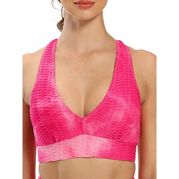 Tinglu Women's Gym Vest Padded Sports Bra Push Up Crop Tops Fitness Bra