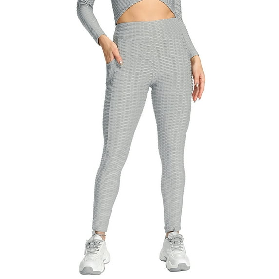 Tinglu Yoga Leggings Women High Waist Ruched Butt Lift Textured Scrunch Leggings Booty Tights Pants