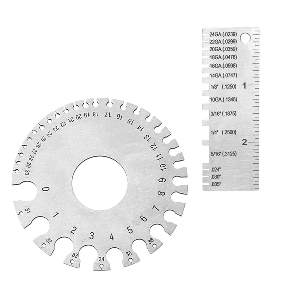Tingshir 2pcs Stainless Steel Wire Metal Sheet Gauge Welding Gauge Wire