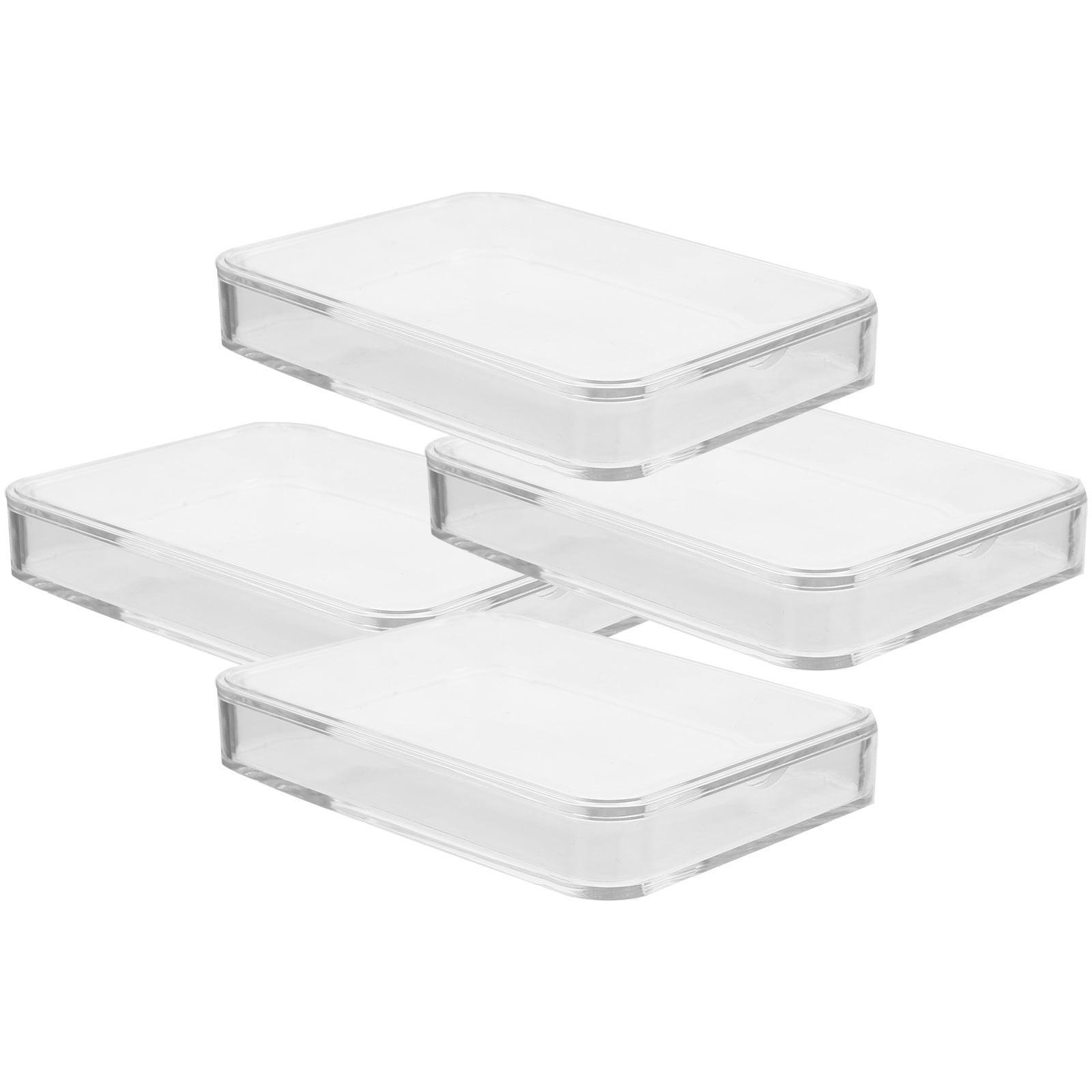 Tingshir 4Pcs Clear Coin Cases Coin Containers Boxes Single Coin