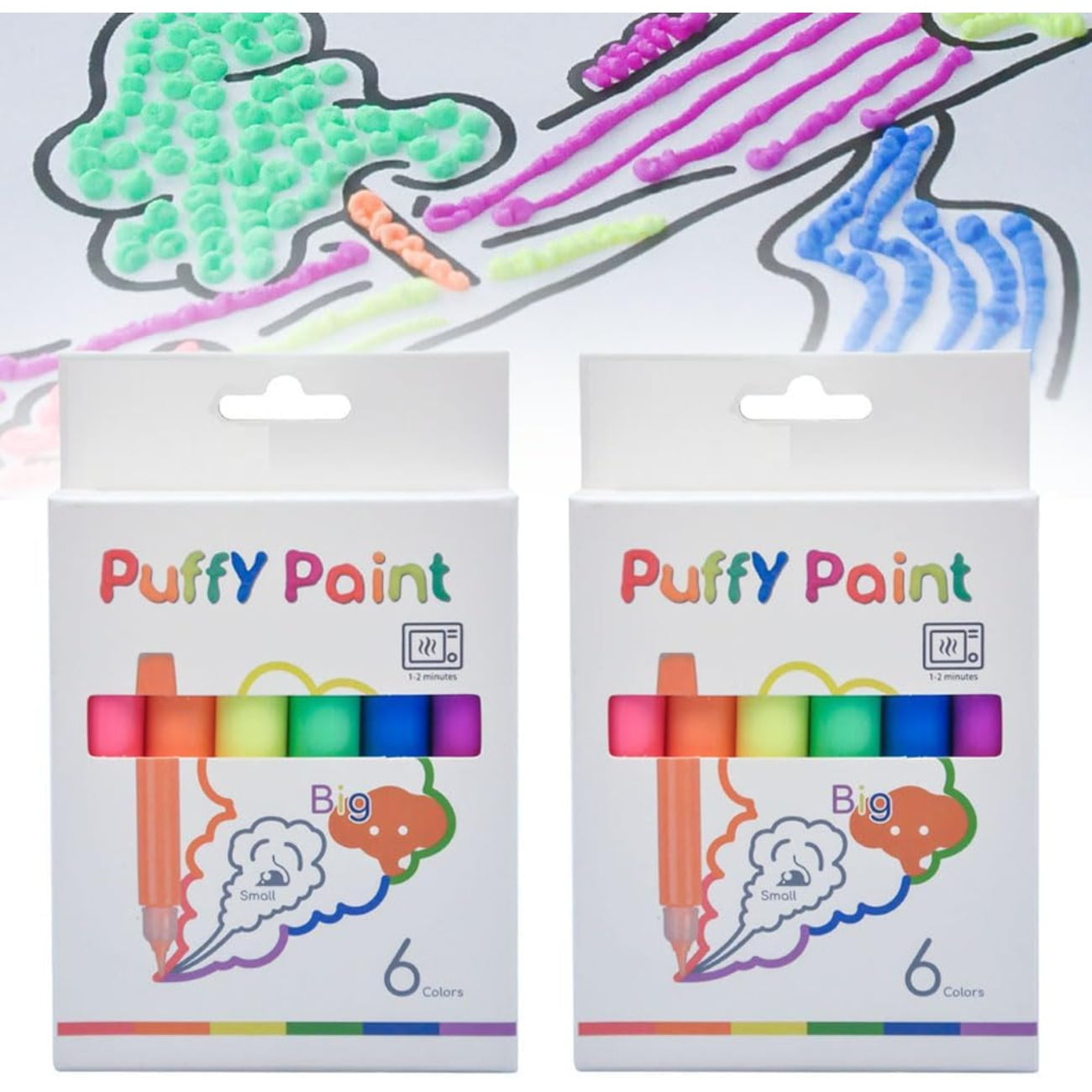 Magic Puffy Paint Set - 3D Malstifte Mit 20 Leinwänden & Perlen, Kreativer Spaß Für Kinder
