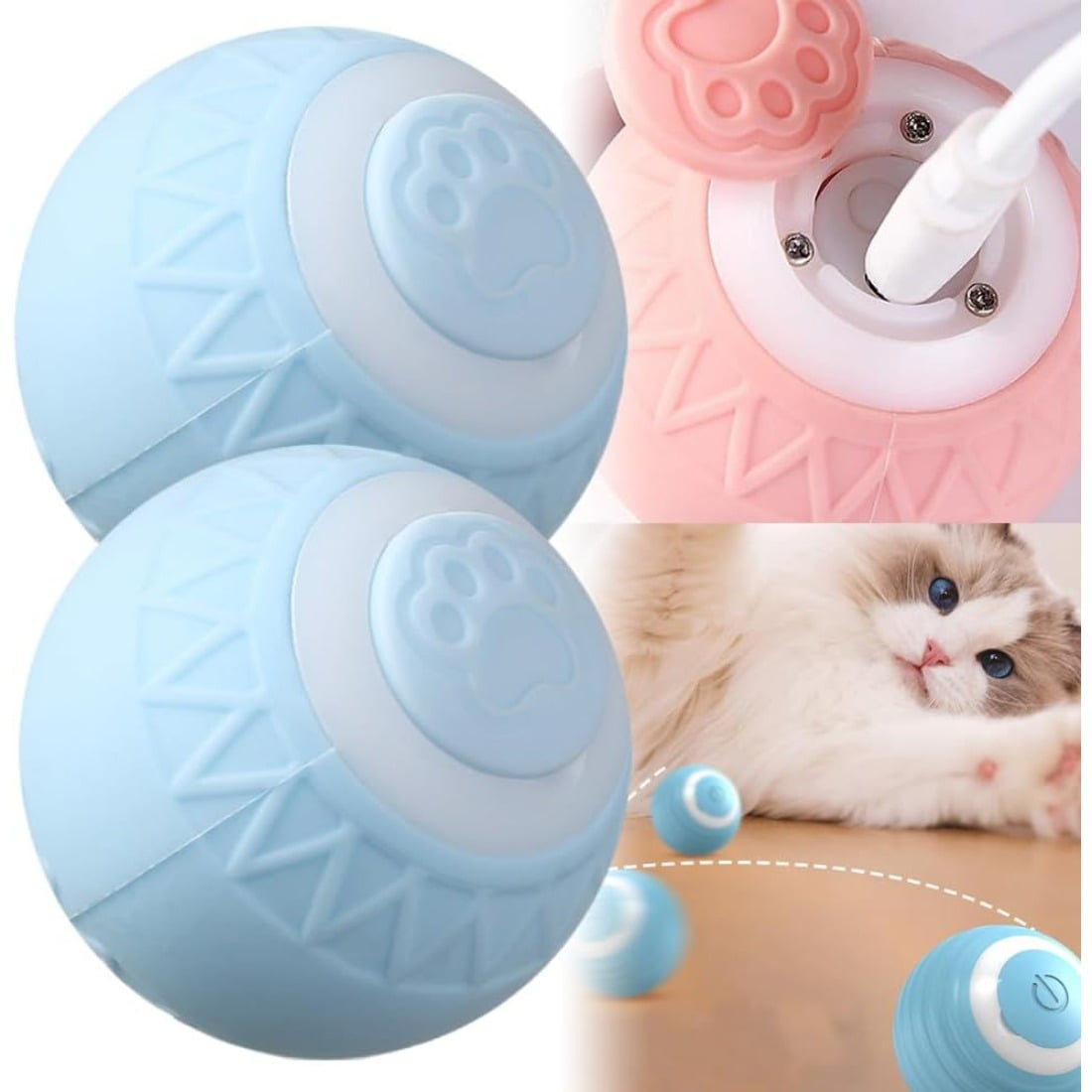 Tingzi 2024 New Interactive Cat Toy Ball, Durable Motion Activated