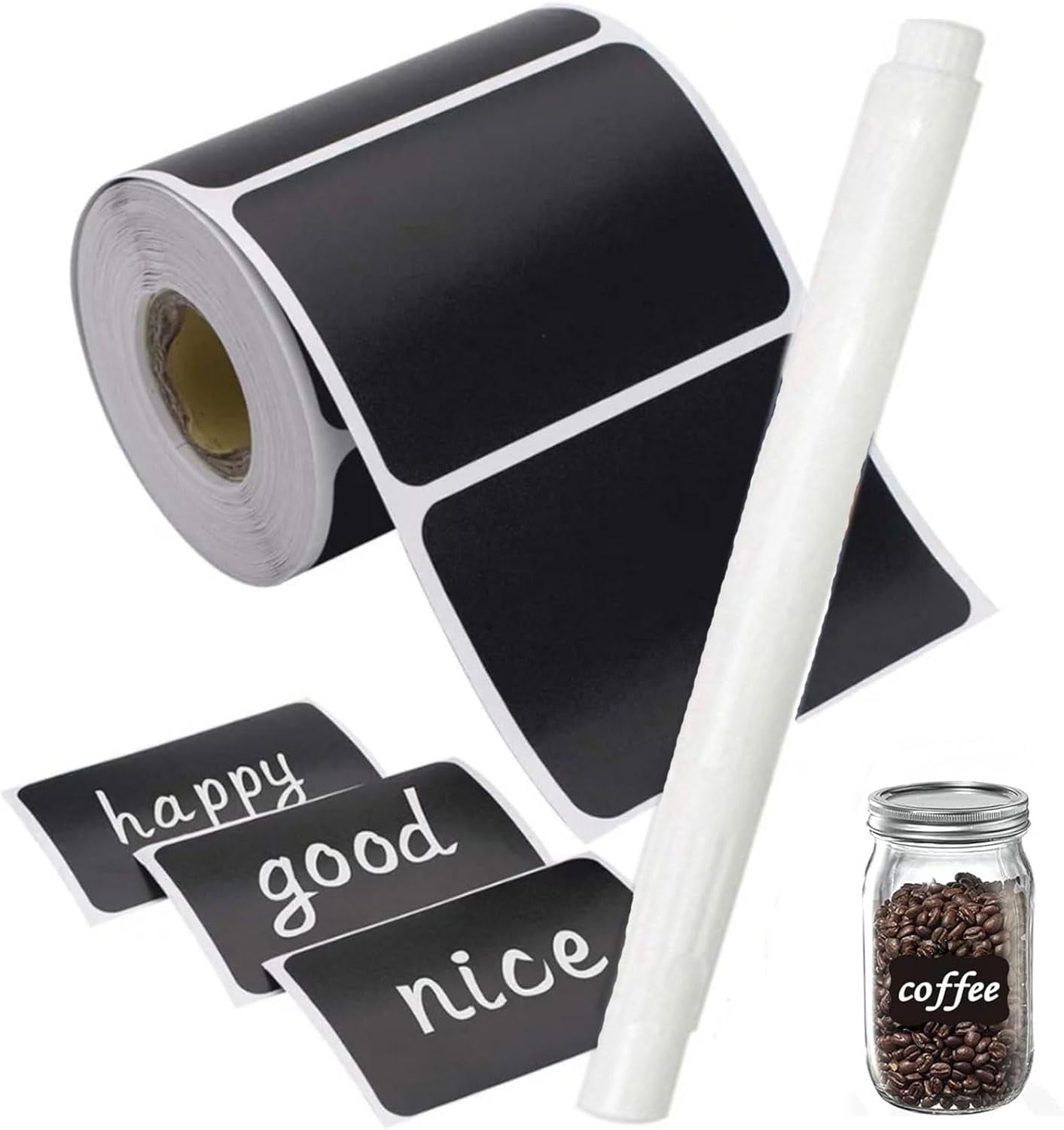 Tingzi Chalkboard Labels Sticker,120 Pcs Waterproof Blackboard Reusable