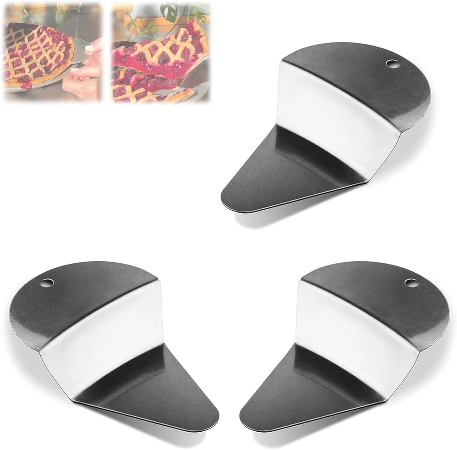 Tingzi First Piece Pie Spatula, First Slice Pie Spatula, Stainless Steel Cake Cutter Shovel, Pie Server for Essential Kitchen Tool, Pizza Pie Gadgets, Triangle Fan-Shaped Pizza Shovel(5PCS)