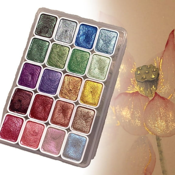 Tingzi Forestey Shifting Watercolor Painting Set, Forestry - Color Shifting Watercolor Paint Set, 20 Colors Watercolor Painting Set, Shimmer Metallic Colourful Paints Set
