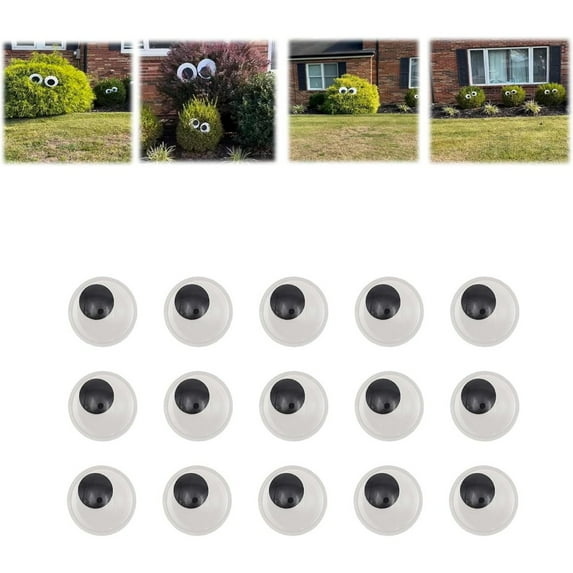 Tingzi Googly Eyes for Bushes, Halloween Eyes for Bushes, Glowing Eyes for Bushes Halloween, Light Up Eyes for Bushes, Giant Glow in The Dark Googly Eyes, Googly Eyes Self Adhesive (60 MM-15 Sets)