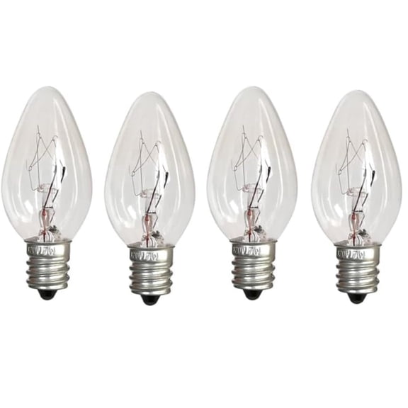 Tingzi Lighting C7 15W Replacement Bulb for Himalayan Salt Rock and Basket, Plug in Aromatic Wax Warmer, Night Light, Clear Candle Shape, 120V, E12 Candelabra Base, Dimmable, 2700K Warm White (3)